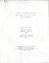Thesis or Dissertation: Analysis of Behavioral Objectives with Implications for Pre-student T…